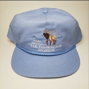 **SOLD***Vintage Rocky Mountain Elk Foundation Sponsor trucker strapback hat/cap
